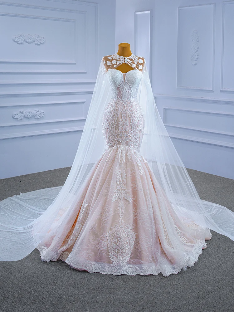 

Molanda Hung 2021 Elegant Wedding Dress Sweetheart Strapless Appliques Backless Lace With Trimming Delicate Jacket Mermaid 67337