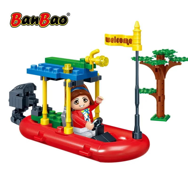 BanBao надувная лодка Национальный зоо дерево блоки Развивающие Строительные