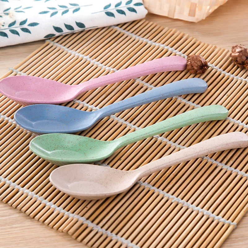 

Kitchen Accessories 1PC Popular New wheat straw Spoon Portable High Quality Eco friendly tableware Hot Sale Restaurant