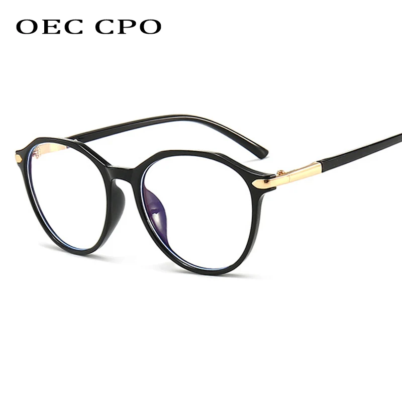 

OEC CPO Fashion Round Glasses Women Optical Frames Sexy Plastic Clear Glasses Frame Brand Designer Lady Men Eyeglasses O562