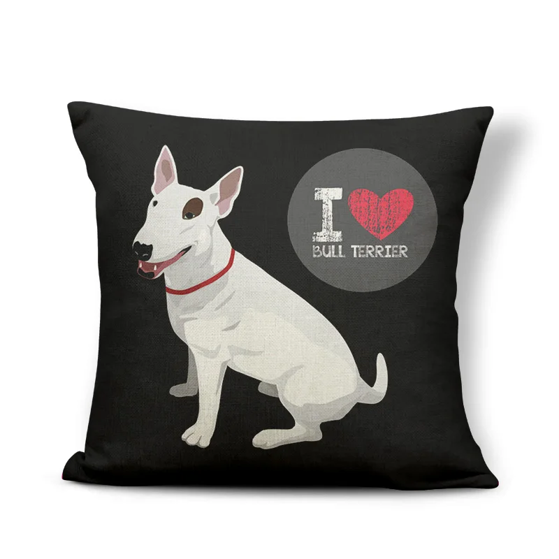 1 Чехлы для подушек с милым бультерьером биглом, Boston Terrier, боксерская собака, наволочки для подушек, бульдог, кошка, чихуахуа, доберман, домашний декор 43 см - Цвет: 1