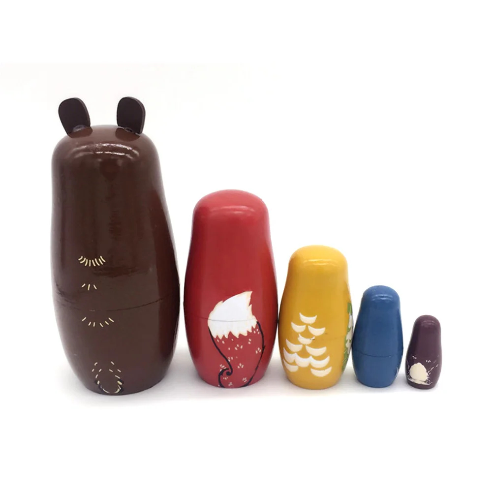 Детские развивающие игрушки забавные деревянные русские куклы ручной работы 5