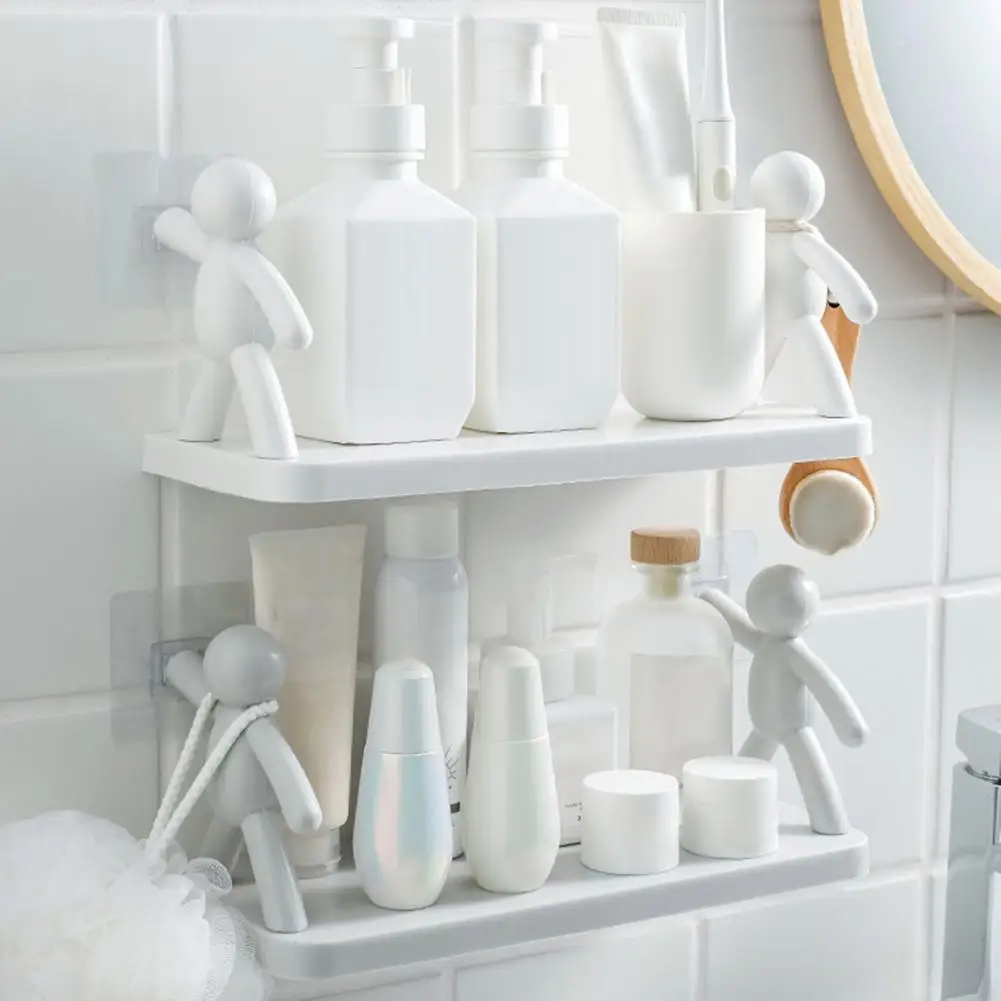 

Practical Storage Shelf Widely Applied Punch-free Plastic Wall Hanging Flower Shelf Bathroom Shelf Storage Rack