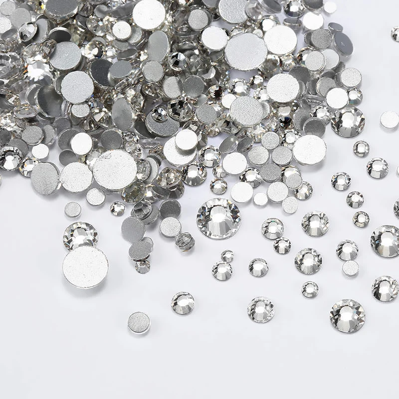 

1440pcs Super Glitter Crystal AB 3D Non Hot Fix FlatBack Strass Sewing&Fabric Garment Nail Art Rhinestones Decorations SS3-ss20