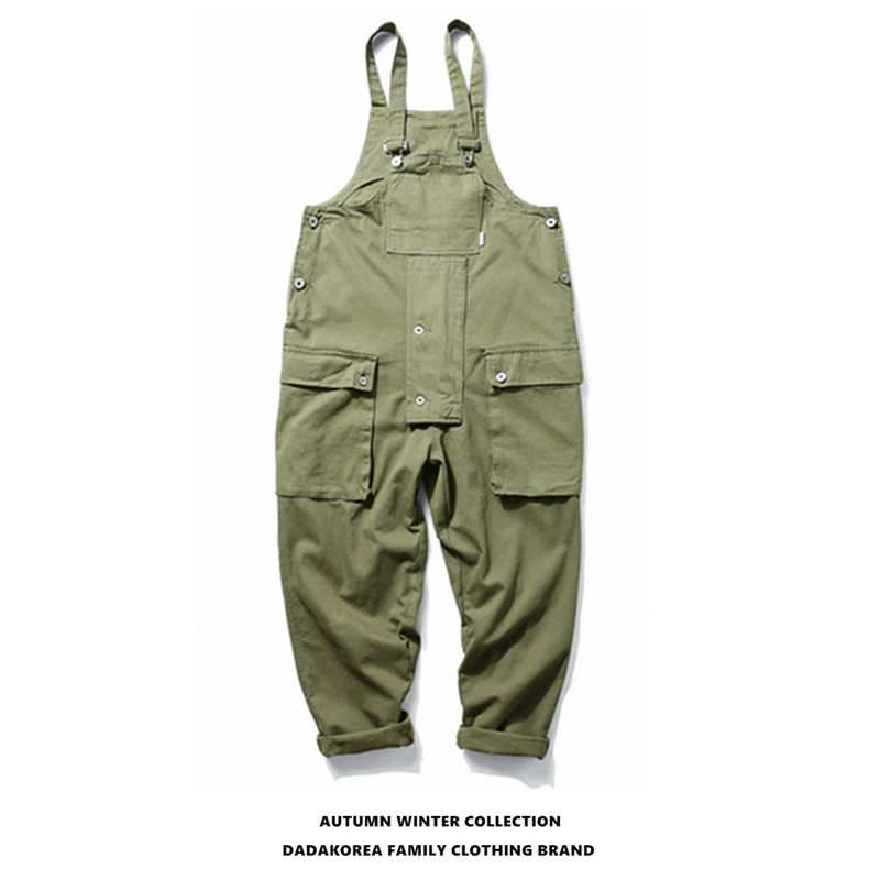 Мужской повседневный комбинезон Ins Осенний Свободный с карманами в уличном стиле