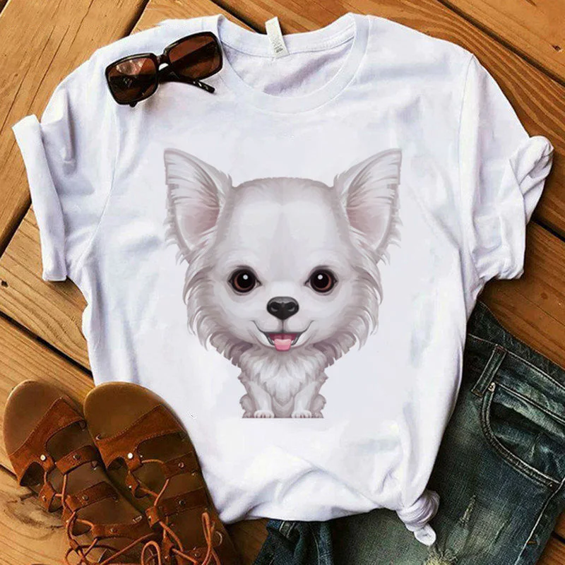 

There's Advantages to Being Cute T Shirt Women Chihuahua lover print T-Shirt funny dog design lovely girl tee shirt