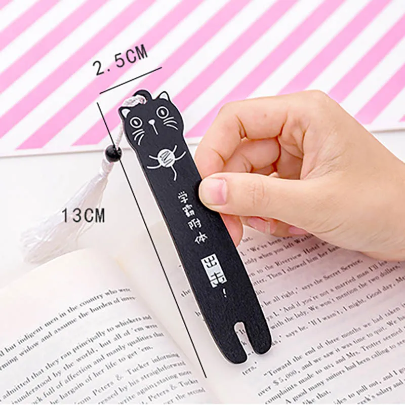 Милые деревянные закладки с кисточками в виде кошки для книг милые на страницах