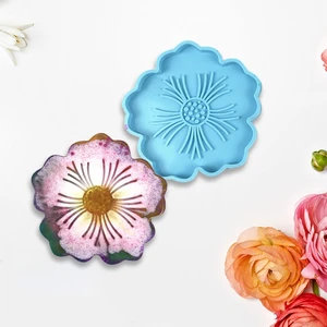 Flower Coaster Epoxy Resin Mold Cup Mat Pad Silicone Mould DIY Crafts Decorations Ornaments Casting Tools