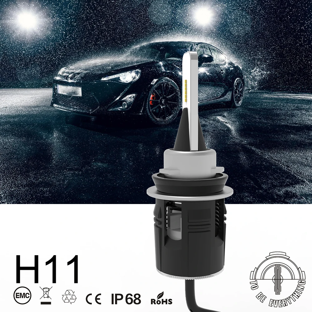 AMZLED рабочий свет B6 светодиодные фары H1 H4 H3H8 H9 H11 9005 9006 9012 48 Вт 7200LM CSP Y11 чипы белый 6000K
