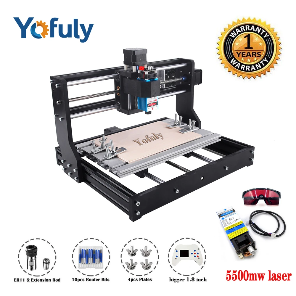 5500mw laser CNC 3018 Pro лазерный гравер древесины маршрутизатор DIY ЧПУ гравировальный станок, Pcb фрезерный станок, GRBL контроль+ Автономный, жажда на металле - Цвет: 5500mw laser