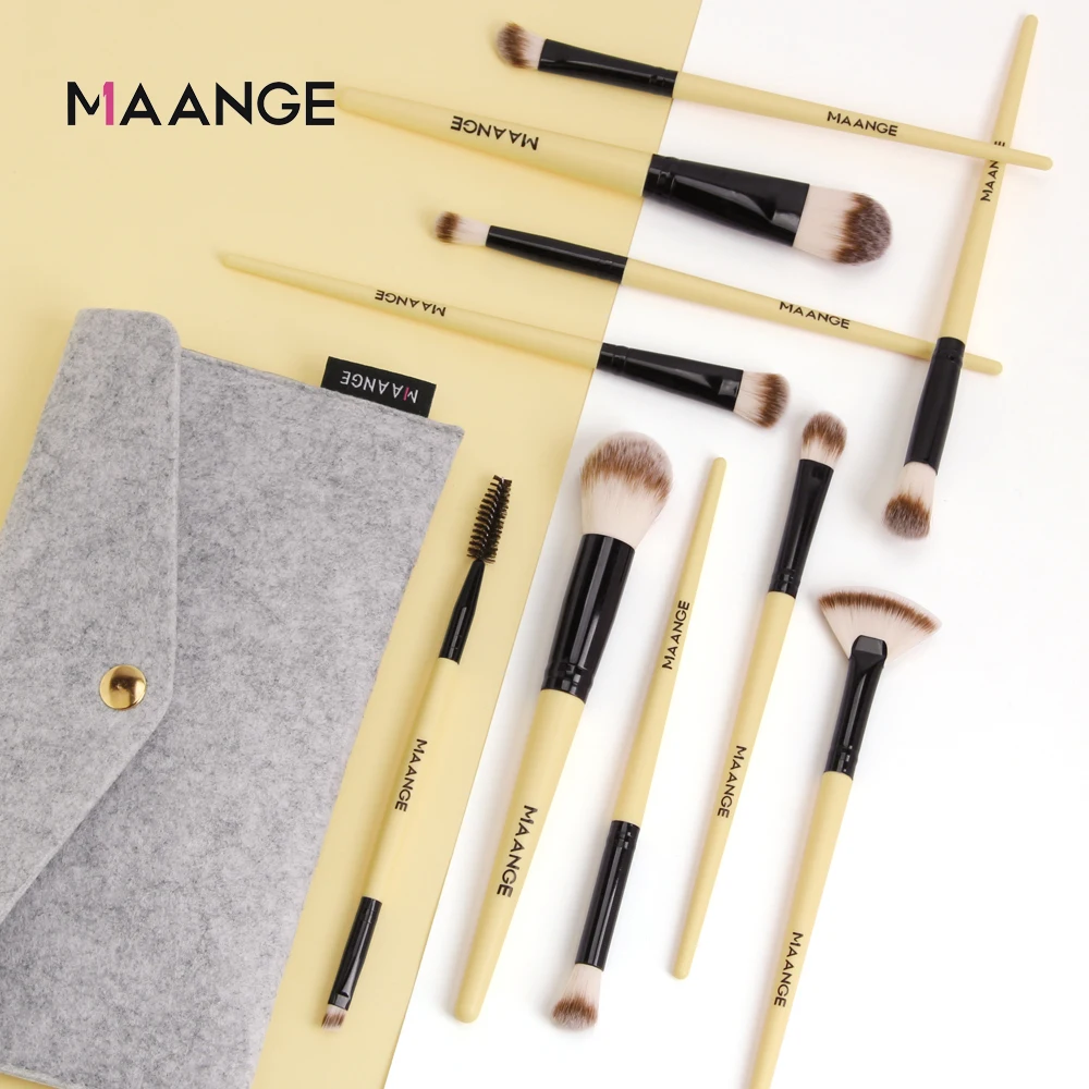 Набор кистей для макияжа MAANGE Pro кисточки тени Пудра основа растушевки подводки
