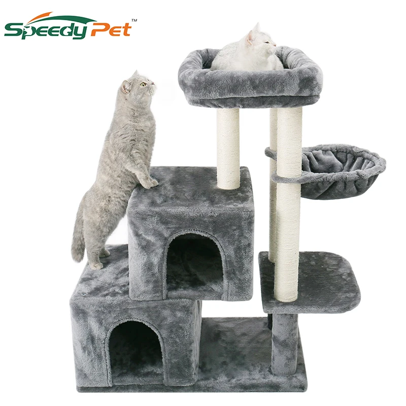 NEW Cat Tree Multi-Level Deluxe Cat Tower with Extra-Large Plush Perch, Spacious Hammock and Thick Sisal-Covered Scratching Post