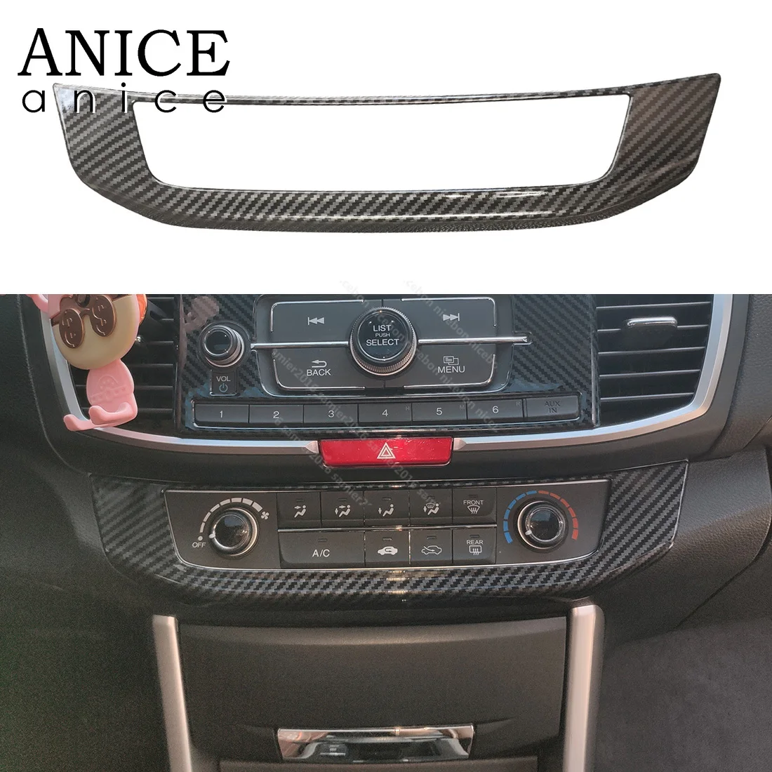 Цветная обшивка центральной консоли из углеродного волокна подходит для Honda Accord