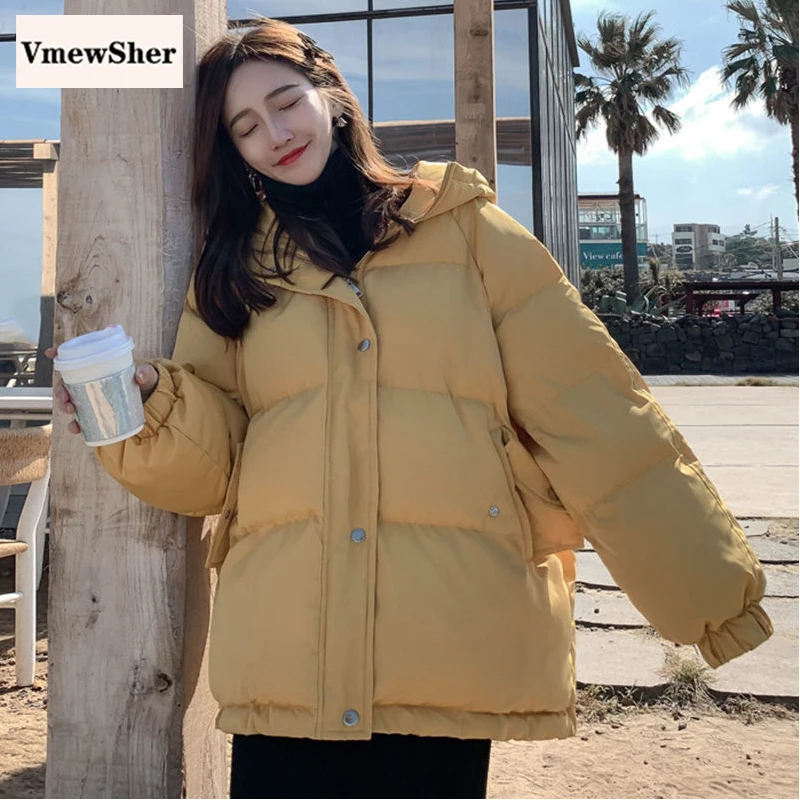 

VmewSher New Winter Jacket Women Parka Coat Loose Thick Warm Short Jackets Coats Outwear Overwear Chaqueta Mujer Jaqueta Casaco
