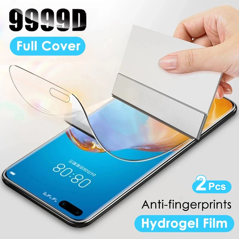 2Pcs Screen Protector For Huawei P40 P30 P20 Pro P10 Plus Mate 20 10 Lite Hydrogel Film Honor 9 8X 9X P Smart | Мобильные телефоны