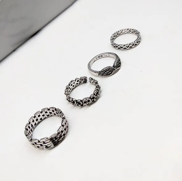 36 шт./коркор. винтажные серебряные кольца креативные в китайском стиле ручной