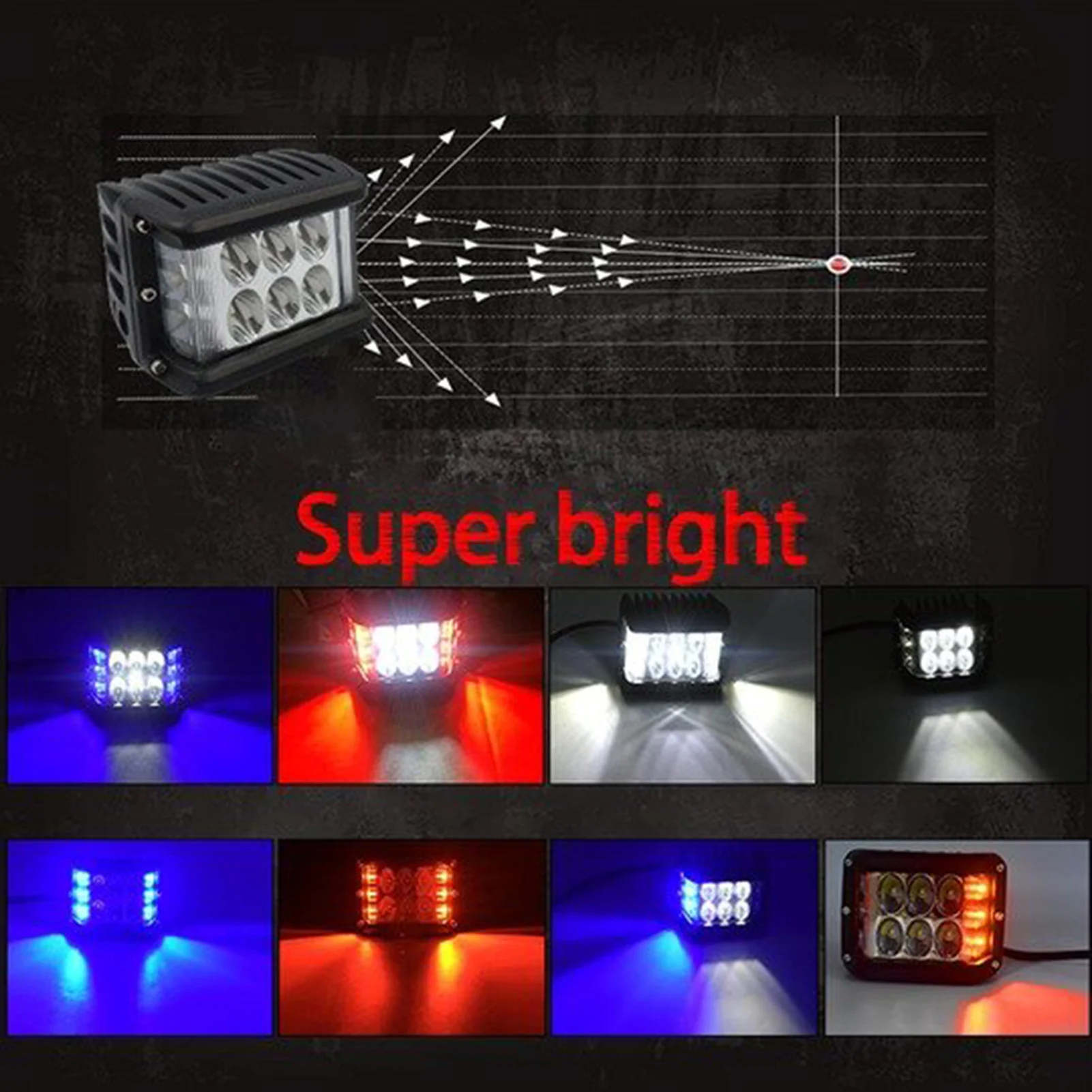 

3.75" Dual Side Shooter Dual Color Strobe LED Pods for Truck ATV Boat Car VJ-Drop