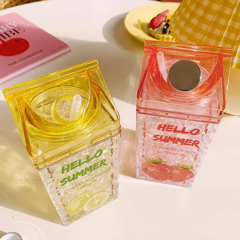 Новая симпатичная бутылка для льда с соломинкой модная двухслойная кружка