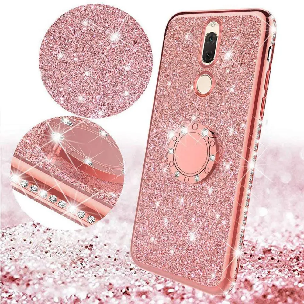 Diamond Case for OPPO RENO 2 Z 10x Zoom F11 F9 Pro A9 A5 2020 Cover For Realme X2 5 3 XT C2 C1 A1K Glitter Ring | Мобильные телефоны
