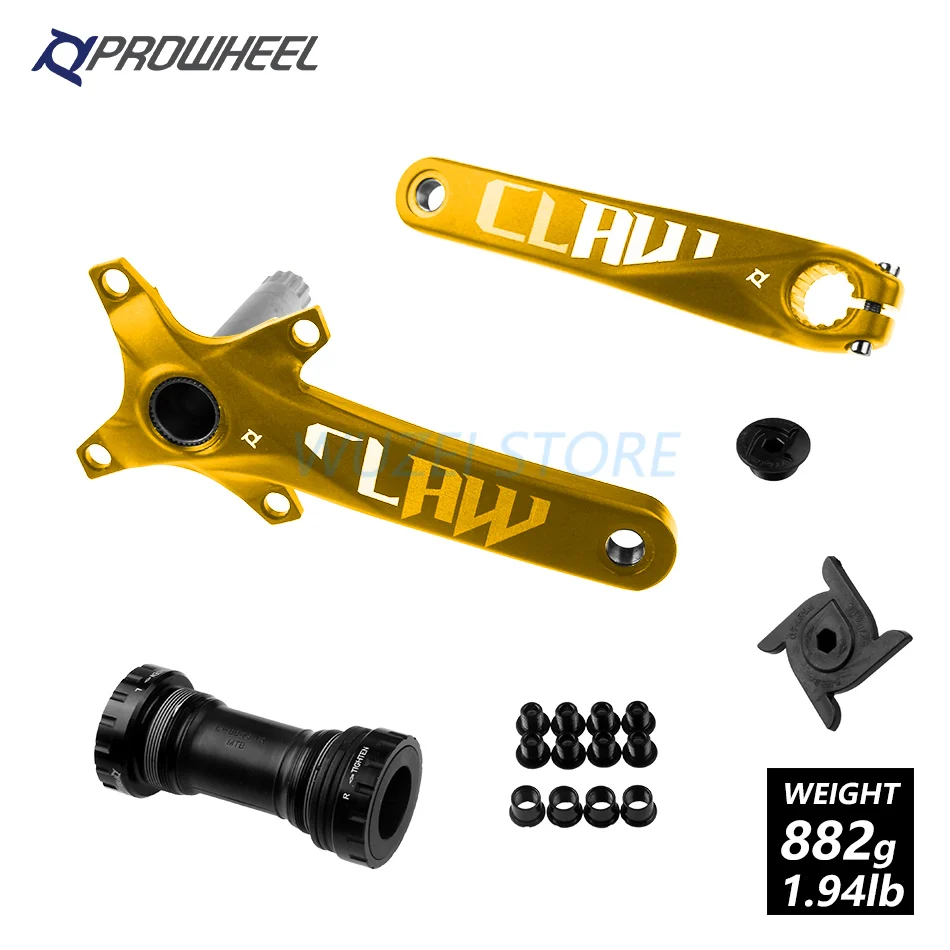 Yellow 170 and axis PROWHEEL 104BCD шатун для горного велосипеда алюминиевый сплав с дном 170 мм 175 мм MTB велосипедный Кривошип с осью 1x11Speed запчасти для велосипеда - Цвет: Yellow 170 and axis