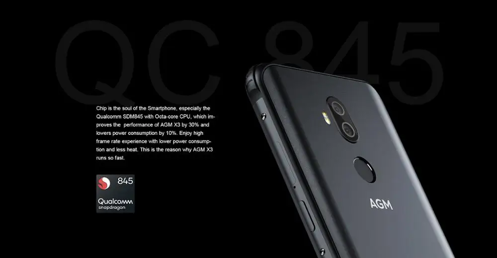 AGM X3 6 ГБ 64 Гб IP68 Android 8,1 Snapdragon 845 5,9" задняя 12 Мп+ 24 МП Передняя 20 Мп камера отпечаток пальца NFC водонепроницаемый смартфон