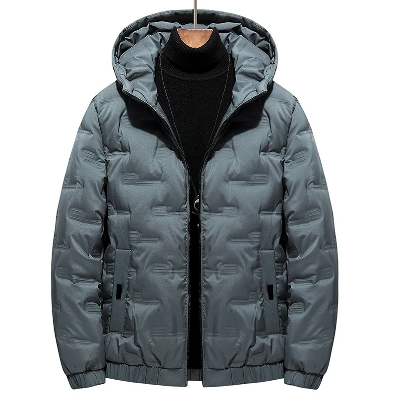 Men's Down Jacket Thick Warm Puff Coat Hooded solid Color High Quality Jacket  Male Fashion Style Windproof Clothes Outwear