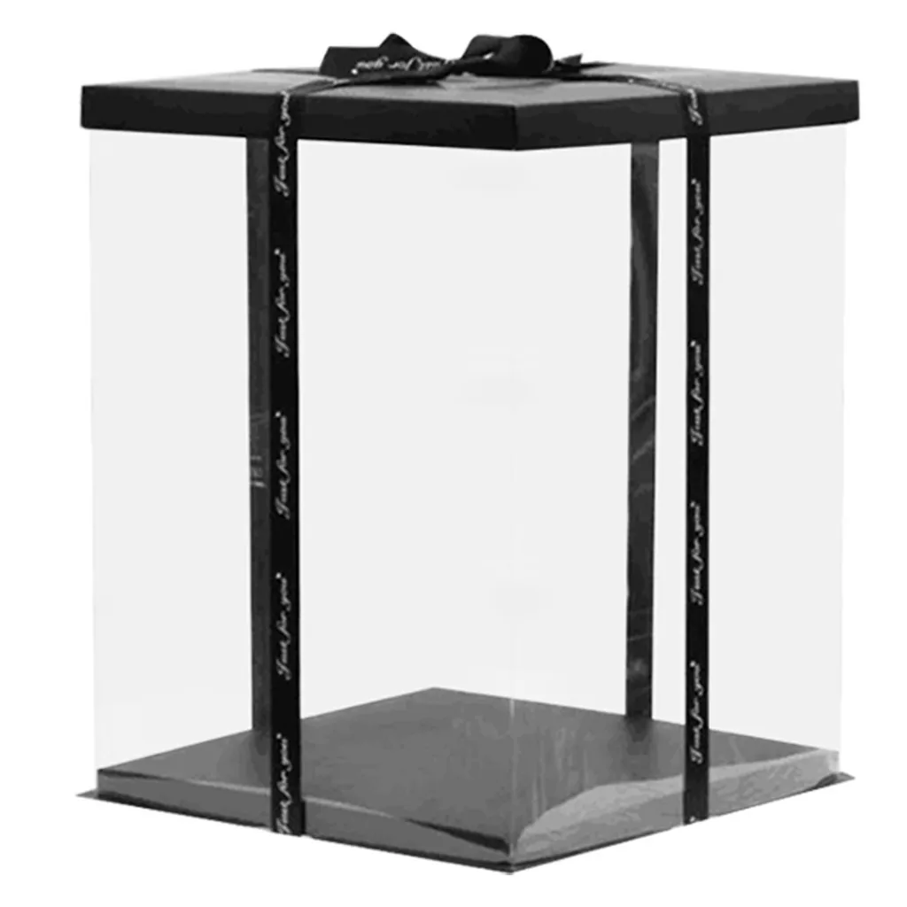 Drawstring Christmas Gift Bags Transparent Box 30x40cm Holiday Storage Desktop Display Stand#g30 2021 | Дом и сад