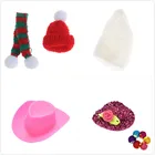 Рождественская шапка + шарф аксессуары для кукольного домика Декор Кукла Прекрасная шапка кукольный домик Миниатюрный лучший рождественский подарок для маленьких девочек