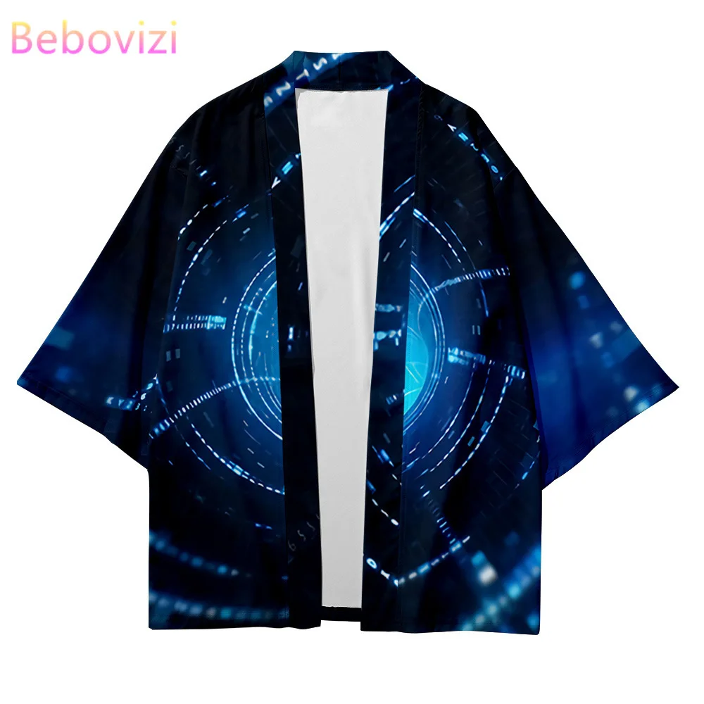 

Plus Size XXS-6XL Geometry Loose Japanese Kimono Cardigan Men Boys Harajuku Haori Kimono Top Yukata men kimono beach Clothes