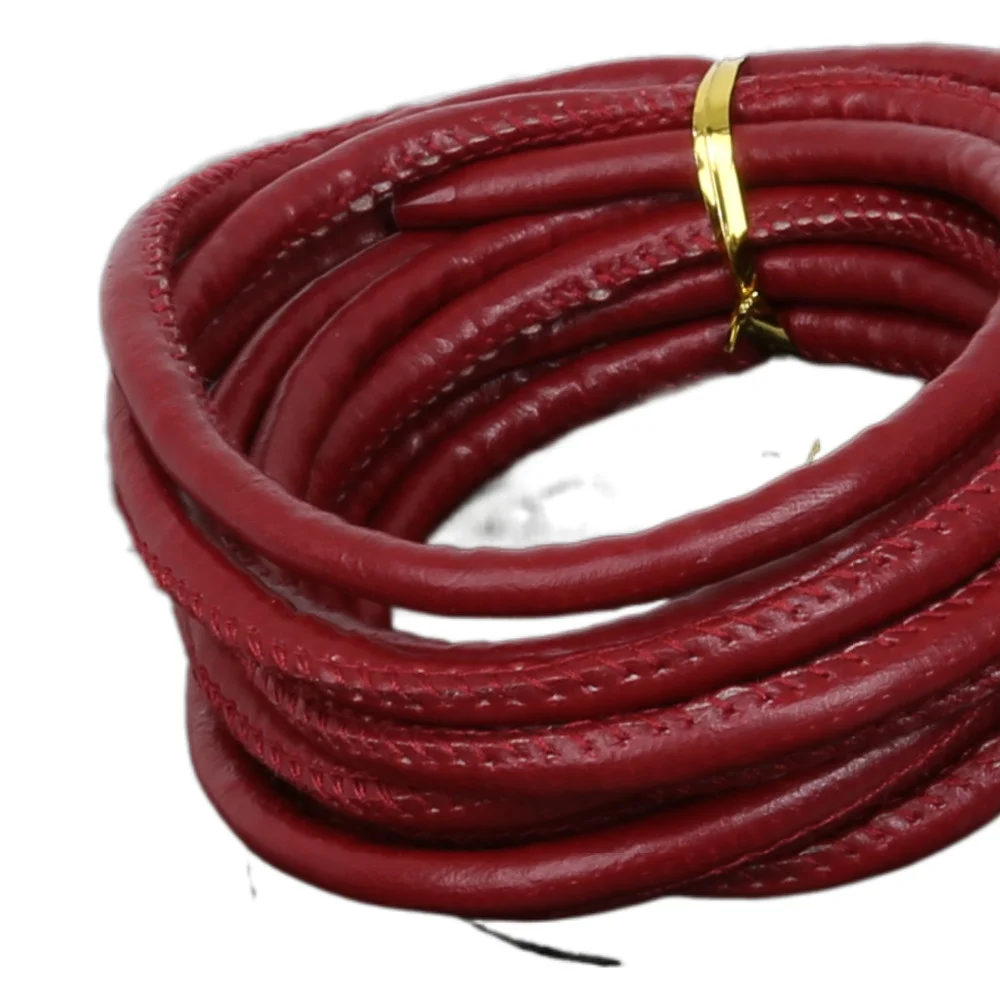 

Hot Selling High Quality 6mm 3meter/lot Sewed PU Leather Cord Rope String for DIY Jewelry Necklace Bracelet jewelry making