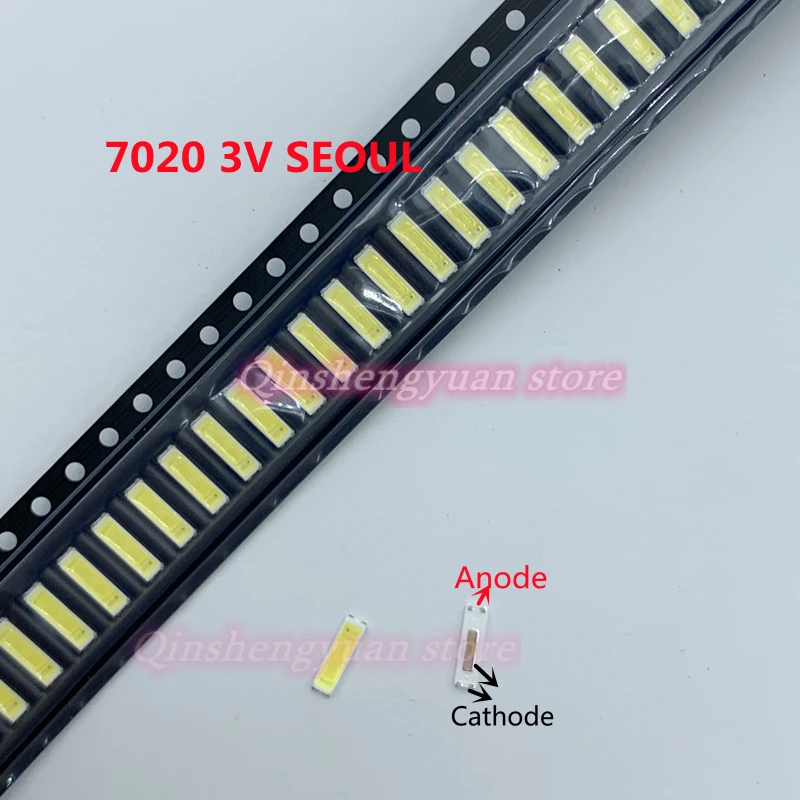 

100PCS FOR SEOUL LED Backlight LED 0.5W 3V 7020 Cool white LCD Backlight for TV TV Application
