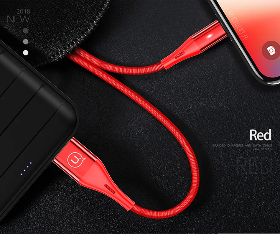 USAMS USB кабель для iPhone Быстрая зарядка для iPhone кабель светодиодный светильник USB кабель синхронизации данных для iPhone X 8 7 6 6S Plus 5 5C 5S SE