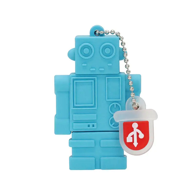 Реальная емкость флеш-накопитель мультфильм милый Android Робот 4 Гб 8G16GB USB флеш-накопитель Забавный BB8 Монстр карта памяти Флешка подарки - Цвет: 02 Blue
