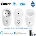 SONOFF S26 R2 WiFi умная вилка EUBRFR розетка Tiemr беспроводной переключатель enchufe eWelink разъем питания для Alexa Google домашний помощник