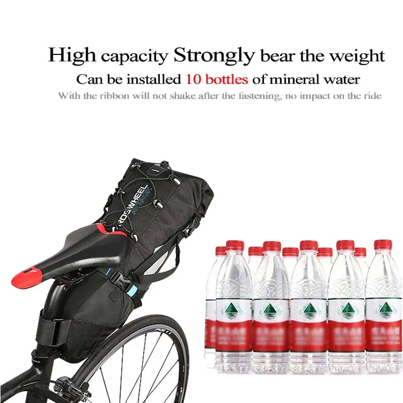 Roswheel велосипед мешок 8l/10l большая емкость водонепроницаемая сзади mtb седло