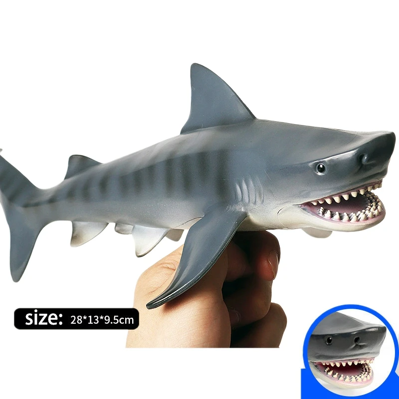 

Ocean Sea Life Animals Tiger Shark Animal Model Pvc Figurines Underwater World Simulation Models Toys
