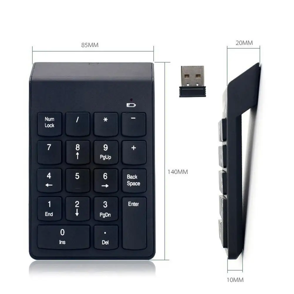 

Wireless Numeric Keyboard Lightweight Chocolate 2.4g Wireless Numeric Keyboard Accounting Teller Laptop Tablet Numeric Keyboard