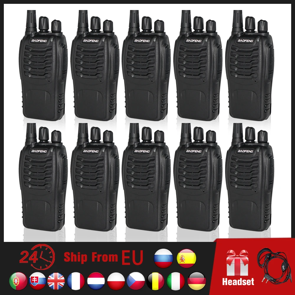 10pcs/lot BAOFENG BF888S Walkie Talkie 5W  UHF FM Transceiver  bf-888S Handheld Two Way Radio 16CH 888S Ham CB Radio wholesale