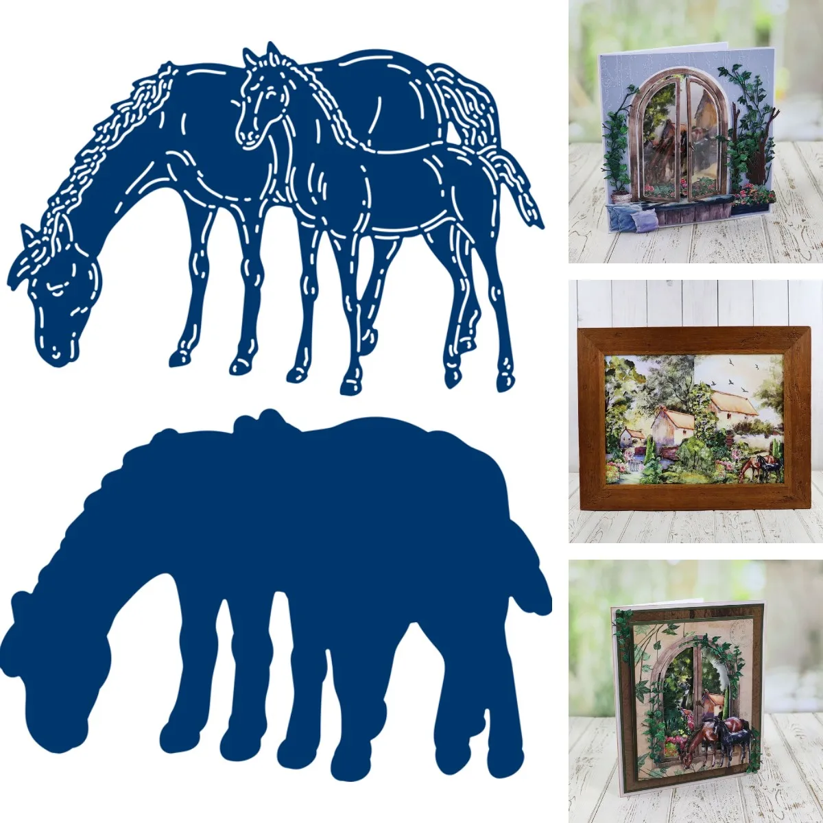 

Horse Animal Die Metal Cutting Die Scrapbook Embossed Paper Card Album Craft Template Cut Die Stencils New for 2021 Arrive