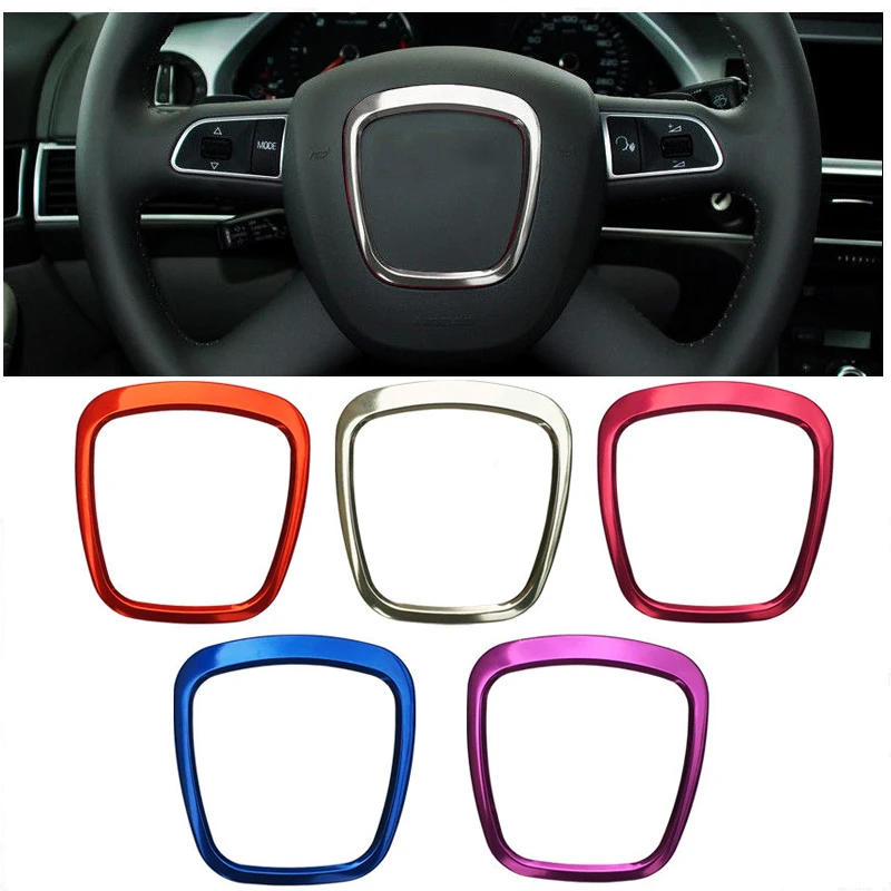 

Car Steering Wheel Cover Decorative Metal Ring Car Sticker For Audi A3 A4L A5 A6L Q5 Q7 Auto Interior Accessories Car Styling