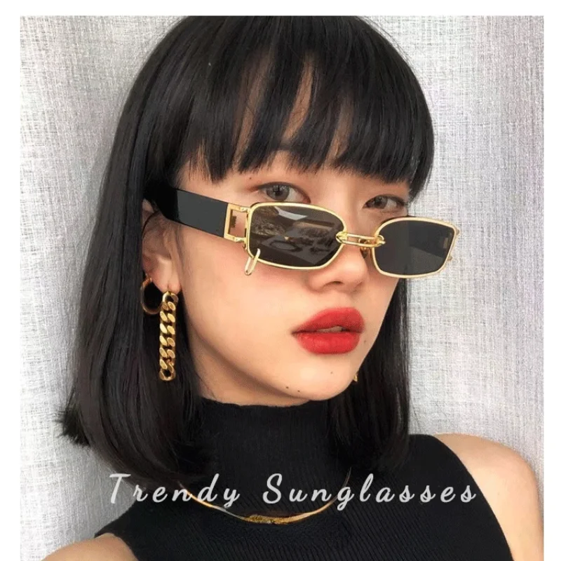 

Vintage Punk Men Sun Glasses Popular Fashion Small Rectangle Women Luxury Sunglasses Brand Designer Shades UV400