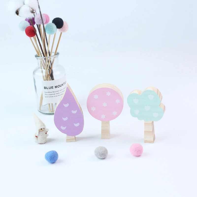 3 шт./лот украшения скандинавские деревянные подвески в виде дерева и цветка