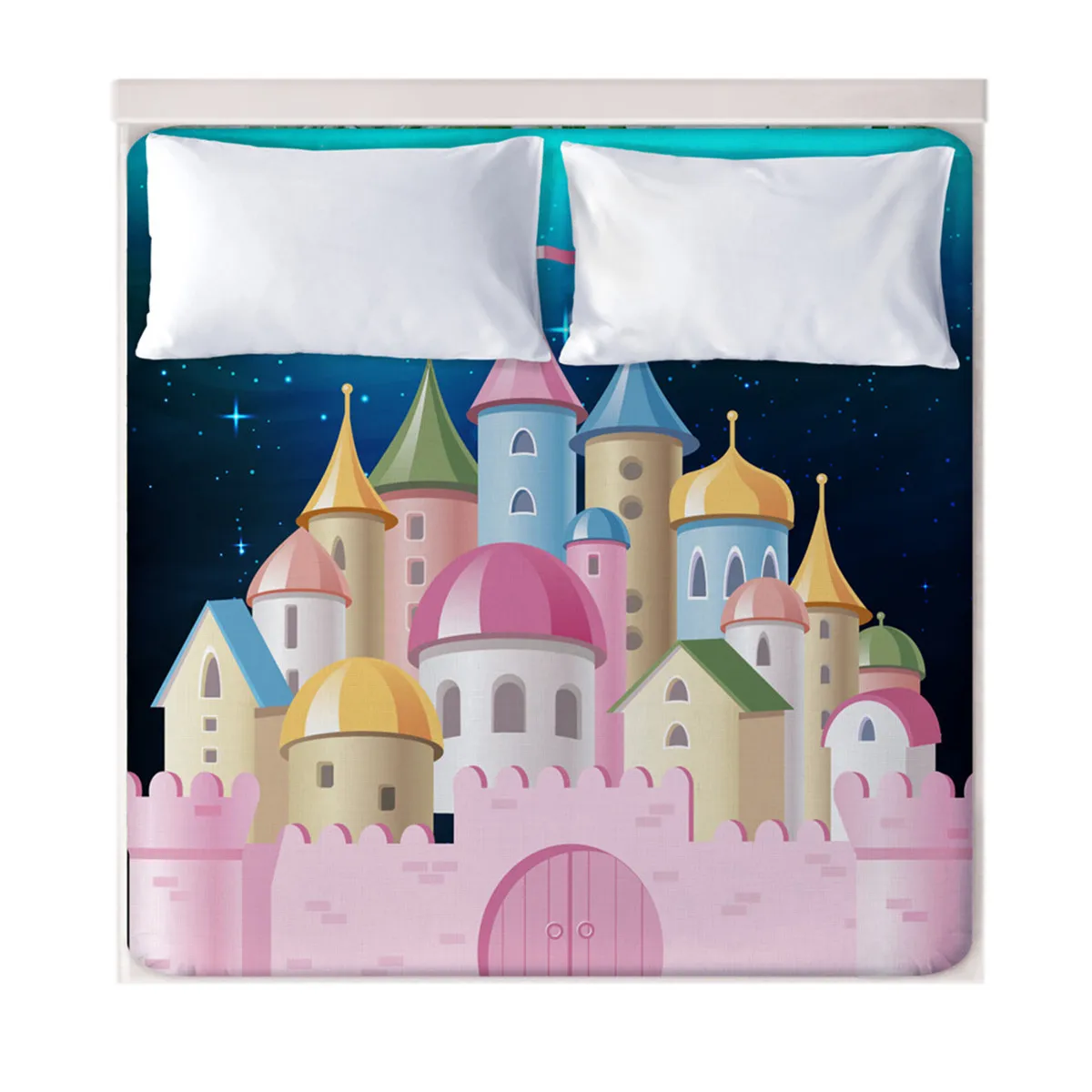 1 шт. 100% полиэстер с принтом замка простыня для матраса девочек Рождественское