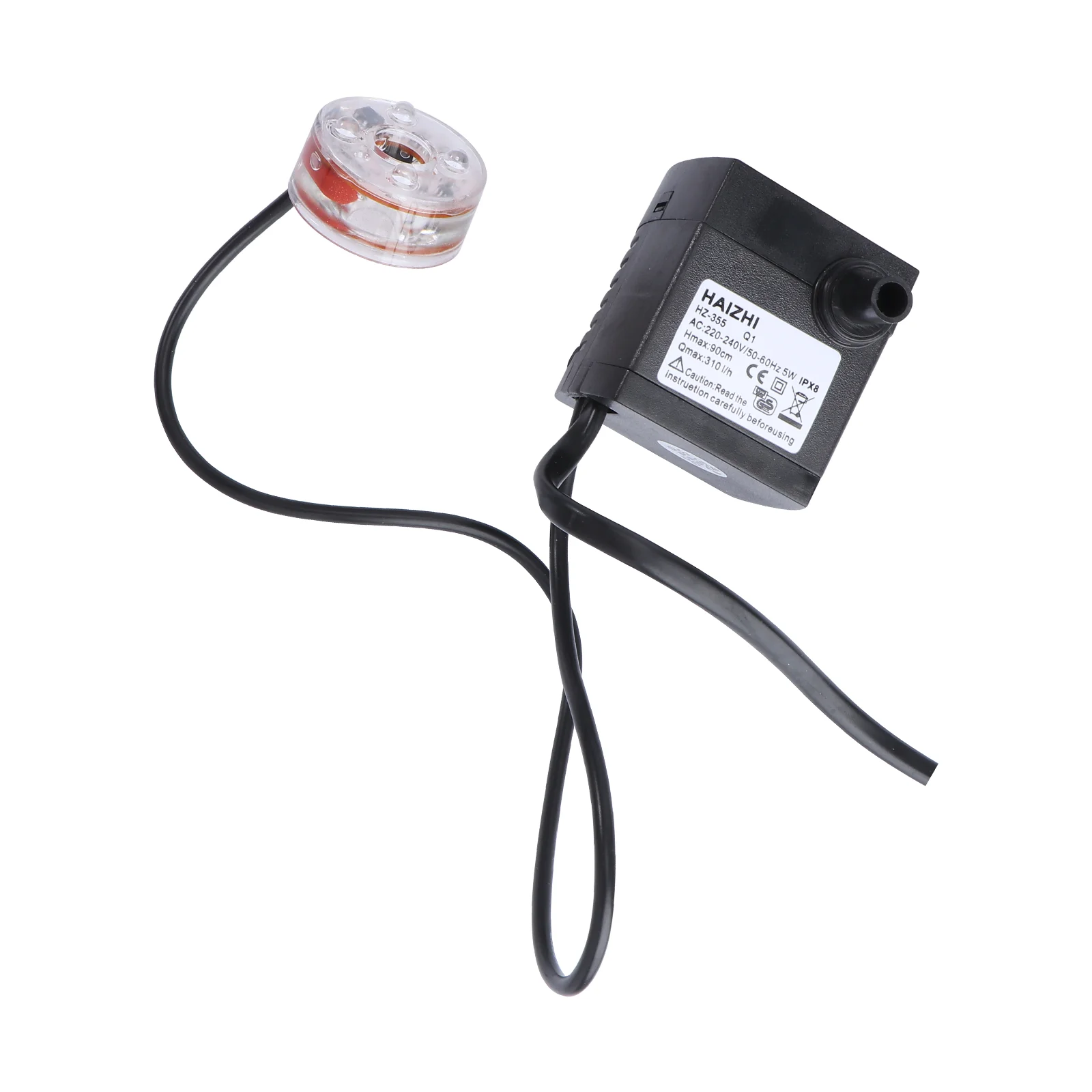 2W Aquarium Circulation Submersible Pump Fish Tank Mini with 4 LED Light US Plug Black | Дом и сад