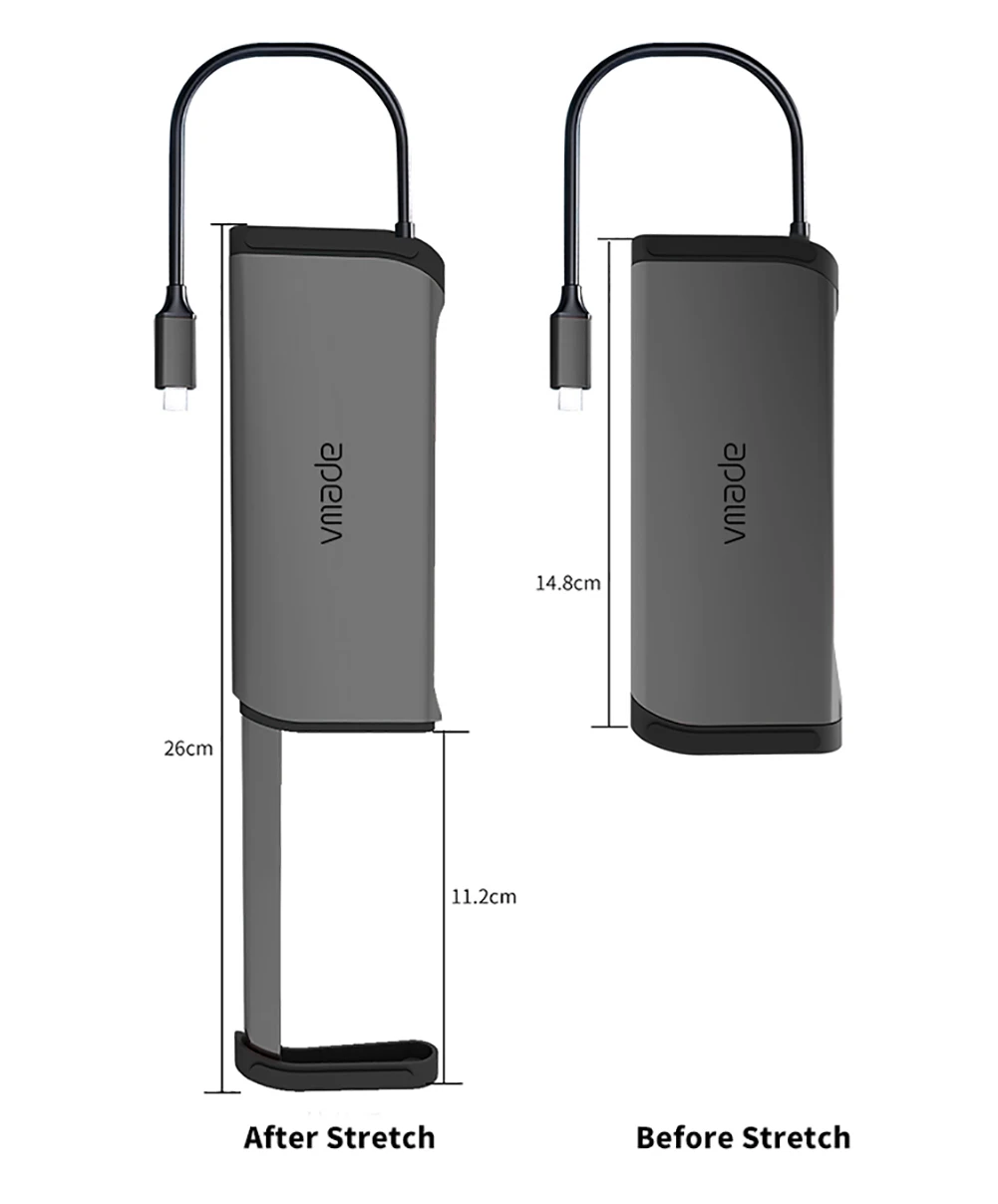 

9-in-1 multimedia telescopic Type-c, with HDMI compatible Rj45 USB C HUB 3.0 adapter OTG for MacBook Samsung S8 / Huawei mate 10
