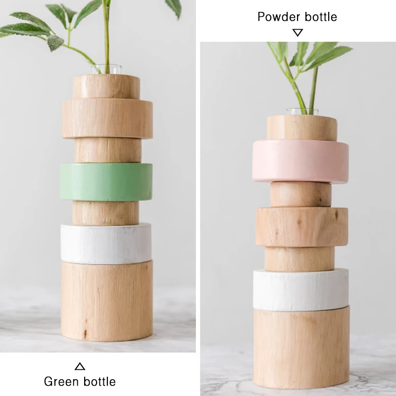 Креативная деревянная Цветочная композиция в скандинавском стиле ваза