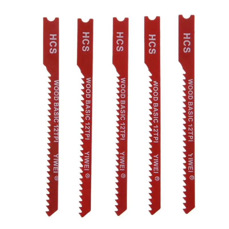 

5pcs Durable U-shank High Carbon Steel 12 TPI Reciprocating Saw Blade Cutter For Wood Jig Cutting