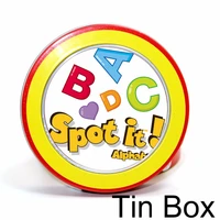 english spot letter 30 cards with tin box for kids gifts learning alphabet enjoy it party game dobble it gifts