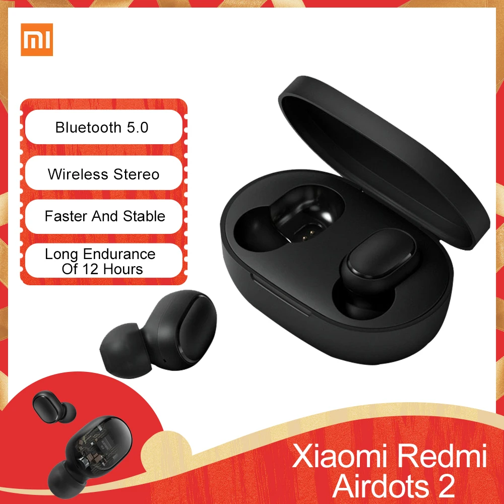 Новинка 2020 наушники Xiaomi Redmi Airdots 2 Bluetooth 5 0 настоящие беспроводные Mi TWS гарнитура Air