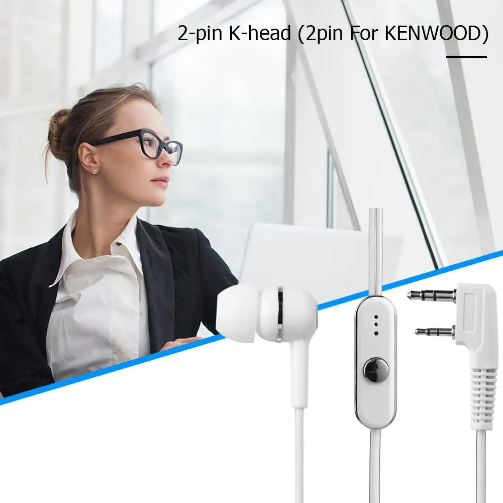 2Pin двойной наушник микрофон PTT для BAOFENG KENWOOD Радио рация наушники UV5R гарнитура
